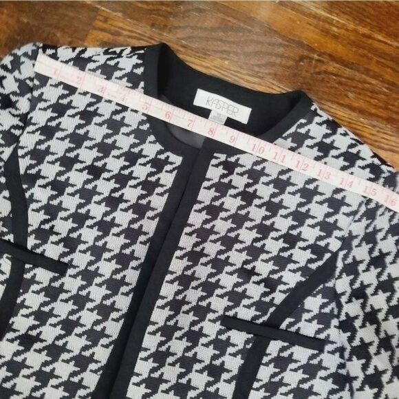 Classiccore Black Houndstooth Check Contrast Edgy Jacket Blazer - Picture 10 of 16